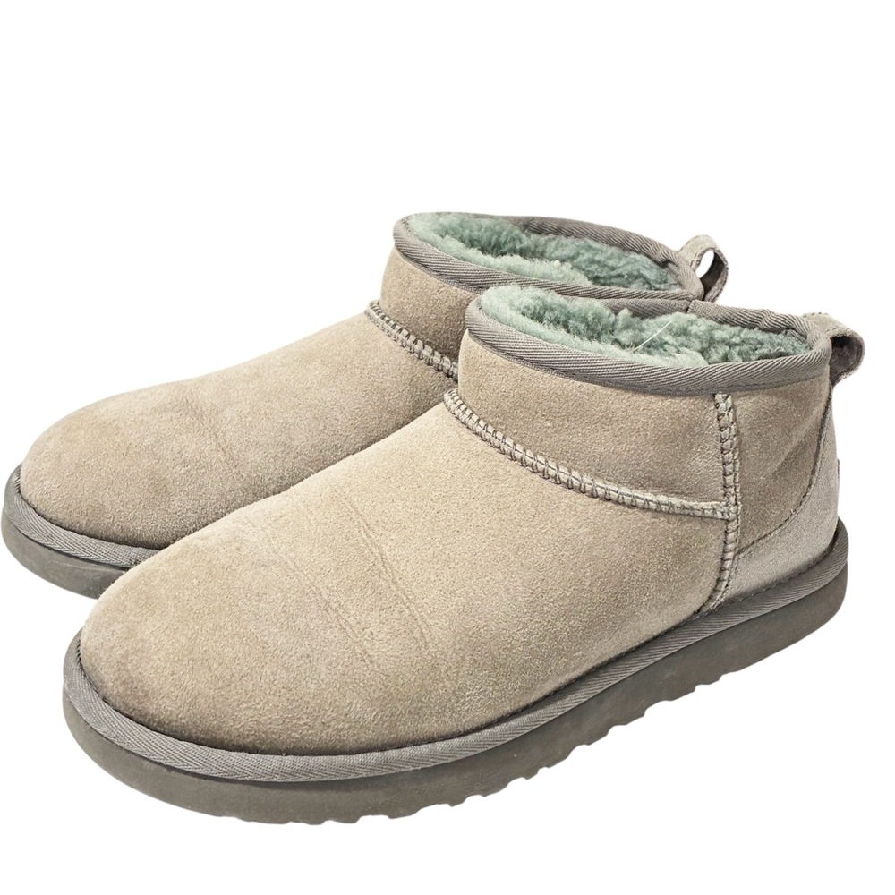 UGG Women’s Grey Sherpa Classic Ultra Mini Boot Size 8